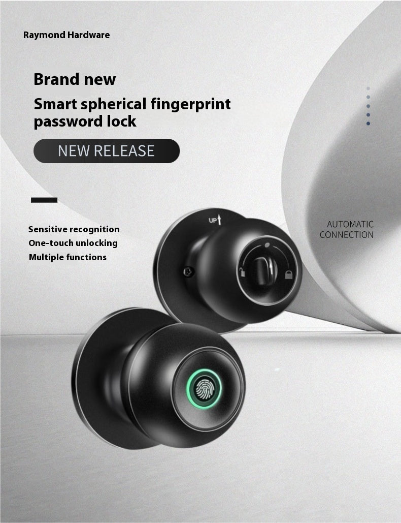 Spherical Smart Fingerprint Graffiti Lock - Elvo Hub