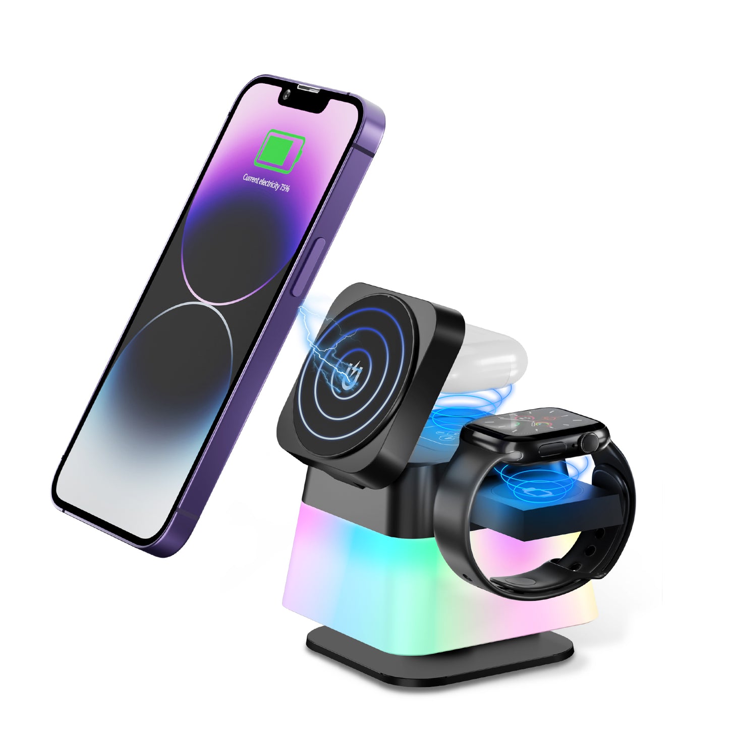 4 in 1 Colorful Rotatable Wireless Charger Stand - Elvo Hub