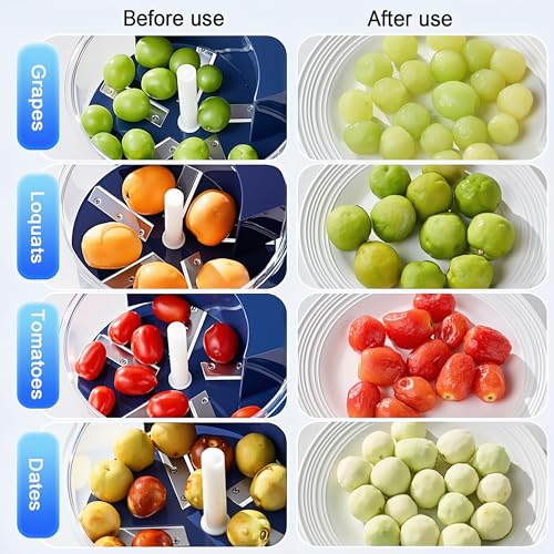 Ormos Electric Grape Peeling Machine - Automatic Garlic & Tomato Peeler, Rechargeable Fruit Skin Remover Tool For Small Fruits, Home Kitchen Gadget-Blue - Elvo Hub