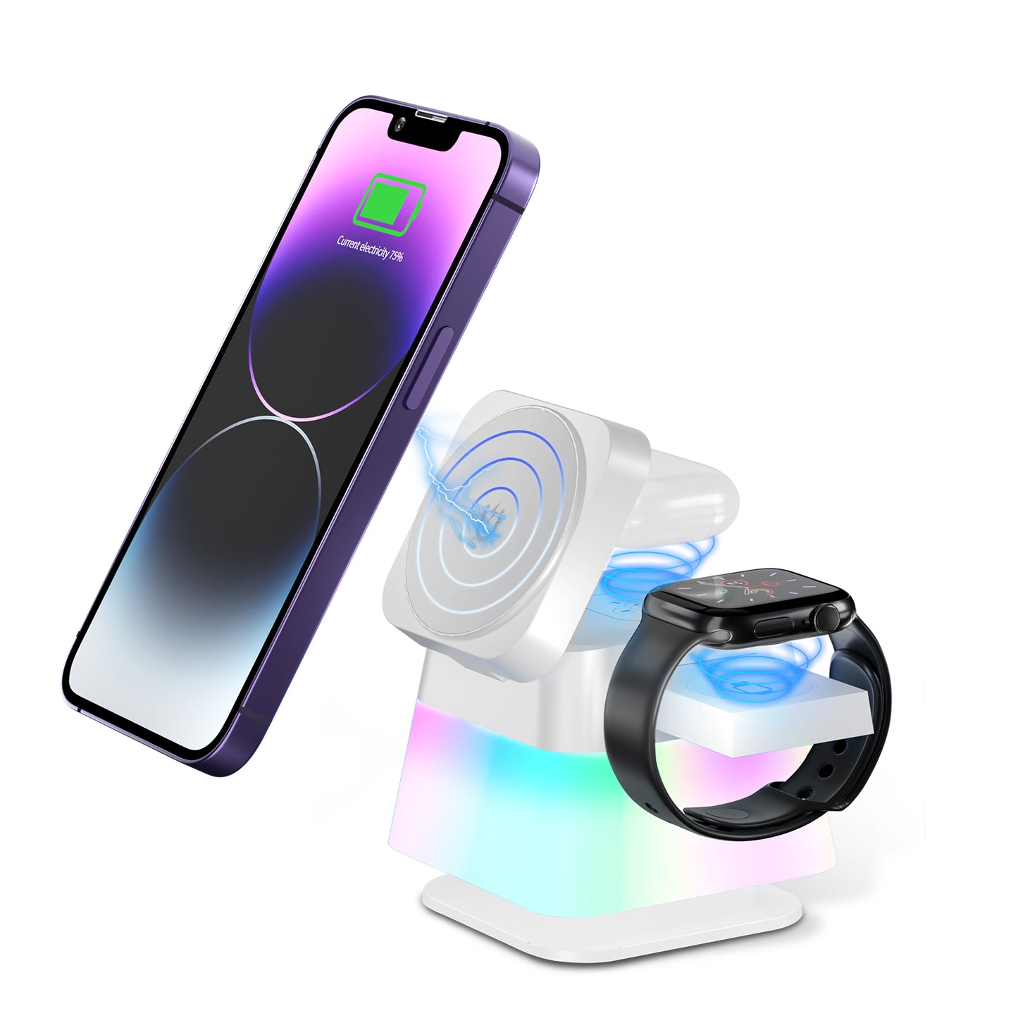 4 in 1 Colorful Rotatable Wireless Charger Stand - Elvo Hub