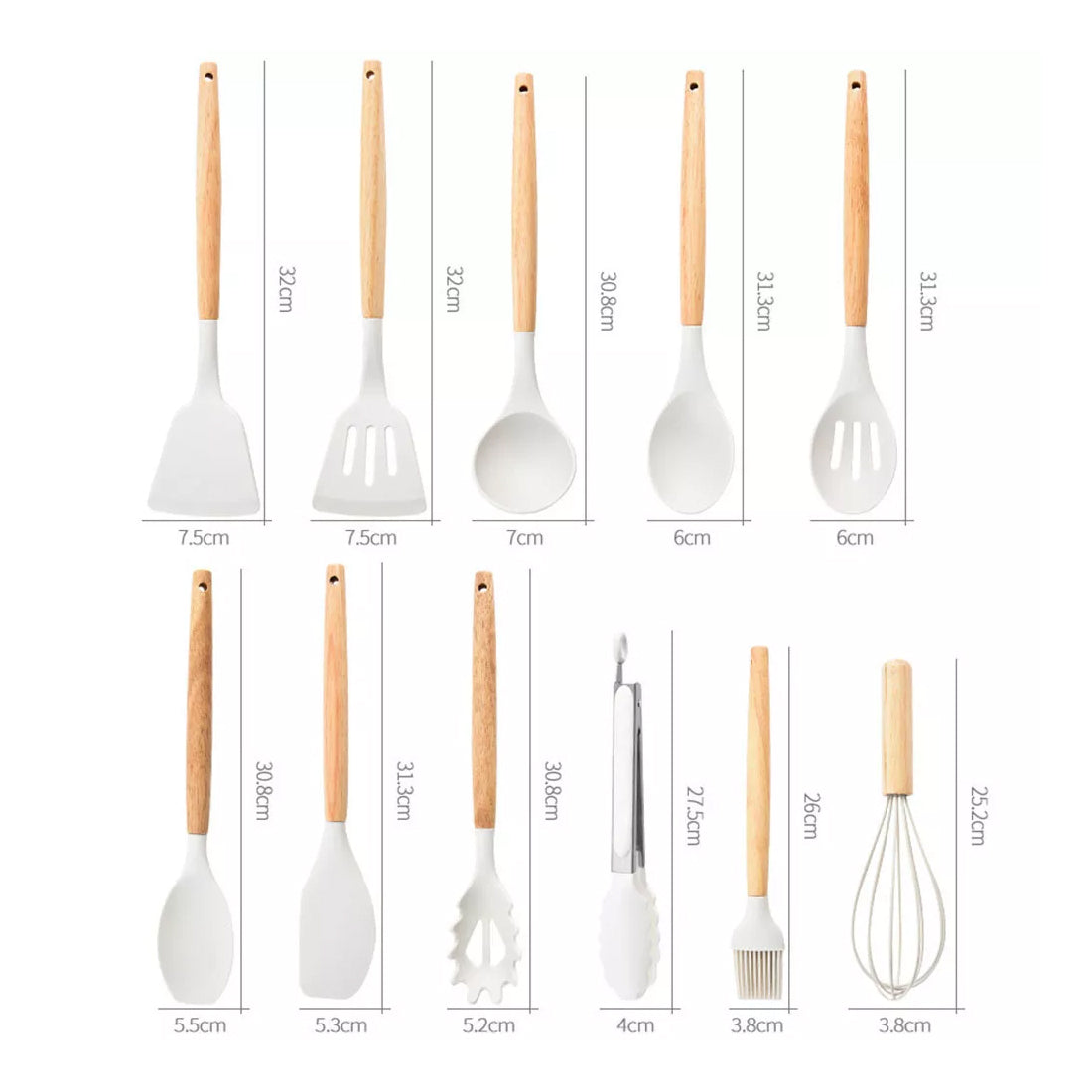 19pcs Set Non-Stick Silicone Kitchen Utensil Spatula Spoon Cooking Cookware Gift - Elvo Hub